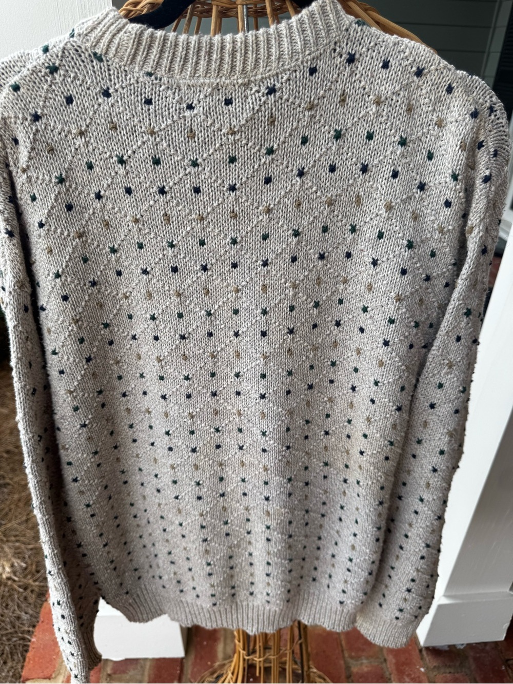Vintage 80s Northwest Territory XL Cotton Grandpa Sweater Made USA
